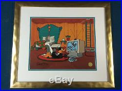 Chuck Jones Hand Signed Animation Cel BUGS BUNNY DAFFY DUCK WILE E COYOTE fr