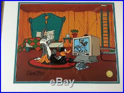 Chuck Jones Hand Signed Animation Cel BUGS BUNNY DAFFY DUCK WILE E COYOTE fr