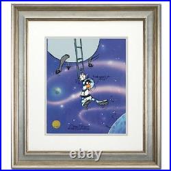 Chuck Jones Hand Signed Animation Cel DAFFY DUCK Framed LOONEY LANDING COA