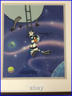 Chuck Jones Hand Signed Animation Cel DAFFY DUCK Framed LOONEY LANDING COA Chuck Jones Hand Signed Animation Cel DAFFY DUCK Framed LOONEY LANDING COA