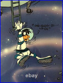 Chuck Jones Hand Signed Animation Cel DAFFY DUCK Framed LOONEY LANDING COA