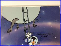 Chuck Jones Hand Signed Animation Cel DAFFY DUCK Framed LOONEY LANDING COA