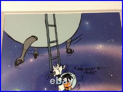 Chuck Jones Hand Signed Animation Cel DAFFY DUCK Framed LOONEY LANDING COA