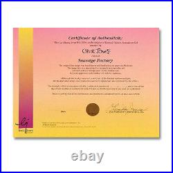 Chuck Jones Hand Signed Animation Cel SAUSAGE FACTORY Daffy Duck Porky Pig COA