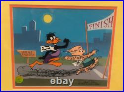 Chuck Jones Hand Signed Animation Cel SAUSAGE FACTORY Daffy Duck Porky Pig COA