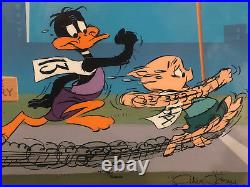 Chuck Jones Hand Signed Animation Cel SAUSAGE FACTORY Daffy Duck Porky Pig COA