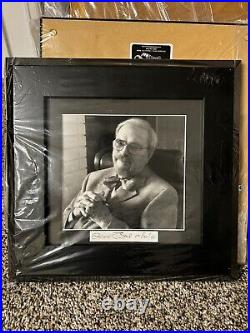 Chuck Jones Hand Signed Autographed Paper with Photo of Self Framed