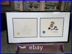 Chuck Jones Hand Signed Daffy Duck 1/1 Animation Cel Drawing Warner Bros