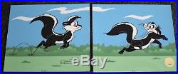 Chuck Jones Hand Signed! Pepe Le Pew Le Pursuit Hand Painted Sericel with COA