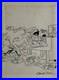 Chuck Jones (Handmade) Drawing On Old Paper Signed & Stamped, vtg art