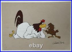 Chuck Jones (Handmade) Drawing On Old Paper Signed & Stamped, vtg art