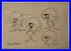 Chuck Jones (Handmade) Drawing On Old Paper Signed & Stamped, vtg art