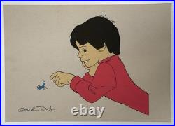 Chuck Jones (Handmade) Drawing On Old Paper Signed & Stamped, vtg art