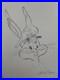 Chuck Jones (Handmade) Drawing On Old Paper Signed & Stamped, vtg art