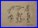 Chuck Jones (Handmade) Drawing On Old Paper Signed & Stamped, vtg art
