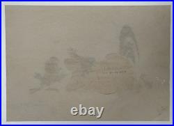 Chuck Jones (Handmade) Drawing On Old Paper Signed & Stamped, vtg art