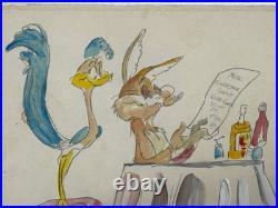 Chuck Jones (Handmade) Drawing On old Paper Signed & Stamped, Vtg Art