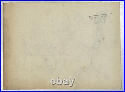 Chuck Jones (Handmade) Drawing On old Paper Signed & Stamped, Vtg Art