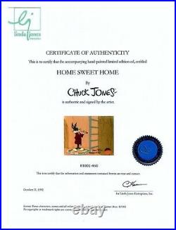 Chuck Jones Home Sweet Home Hand Signed painted Looney Tunes Bugs Bunny Sericel