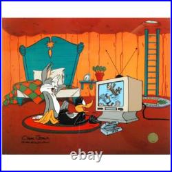 Chuck Jones Just Fur Laughs Bugs Bunny Hand Signed painted Looney Tunes cel COA
