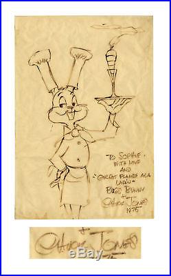 Chuck Jones Large Signed Drawing of Bugs Bunny