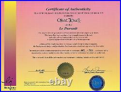 Chuck Jones-Le Pursuit-Hand Painted LE Animation Cel Diptych/Hand Signed/COA