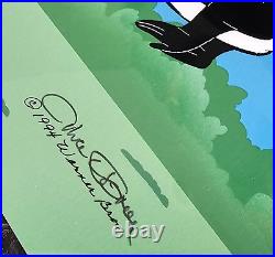 Chuck Jones Le Pursuit Hand Signed painted Looney Tunes skunk cel Diptych COA