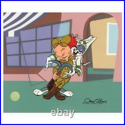 Chuck Jones Let Me Straighten Your Tie Signed, Hand Painted Ltd Ed Sericel