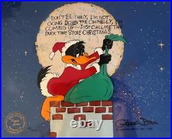Chuck Jones Limited Edition Animation Cel Daffy Santa Ed. 200 Signed Nice