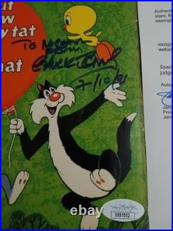Chuck Jones &Mel Blanc Dual Hand Signed Looney Tunes 45 Sleeve & Record JSA COA