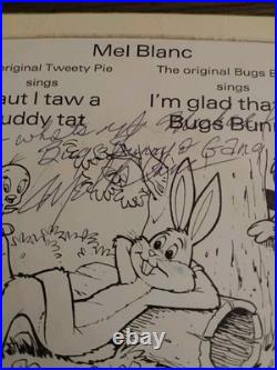 Chuck Jones &Mel Blanc Dual Hand Signed Looney Tunes 45 Sleeve & Record JSA COA