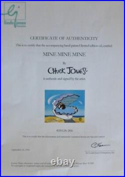 Chuck Jones Mine Mine MineHand Signed painted Looney Tunes Daffy Duck Sericel