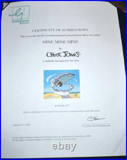 Chuck Jones Mine Mine Mine Cel Signed #477/500 Daffy Duck COA New