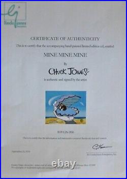 Chuck Jones Mine Mine Mine Hand Signed painted Looney Tunes Daffy Duck Sericel