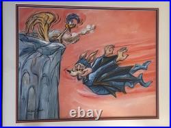 Chuck Jones Near Miss Wile E Coyote Road Runner Giclee 178/250 Framed COA