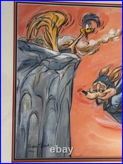 Chuck Jones Near Miss Wile E Coyote Road Runner Giclee 178/250 Framed COA