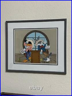 Chuck Jones Original Production Cel Bugs / Daffy Signed Hand Painted Dated 1992