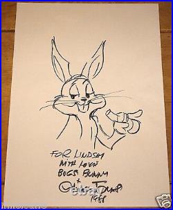 Chuck Jones Original Signed Bugs Bunny Drawing Cartoon Uacc Registered Dealer