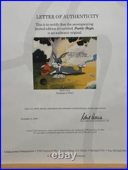 Chuck Jones Poetic Bugs Bunny Hand Signed painted Looney Tunes cel COA
