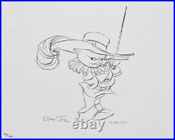Chuck Jones Porkthos Hand Signed 32/100 Three Musketeers animation Porky Pig art