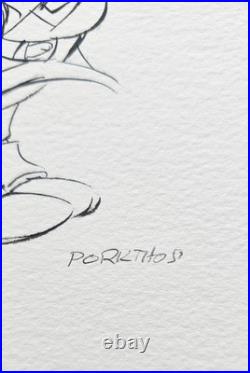 Chuck Jones Porkthos Hand Signed 32/100 Three Musketeers animation Porky Pig art