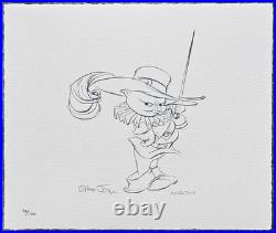 Chuck Jones Porkthos Hand Signed 32/100 Three Musketeers animation Porky Pig art