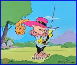 Chuck Jones Porkthos Hand Signed 32/100 painted Looney Tunes Porky Pig sericel