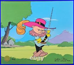 Chuck Jones Porkthos Hand Signed 32/100 painted Looney Tunes Porky Pig sericel