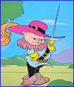 Chuck Jones Porkthos Hand Signed 32/100 painted Looney Tunes Porky Pig sericel