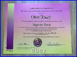 Chuck Jones RARE SIGNED Triptych Warner Orig Animation Prod Cel Wile Daffy Frog