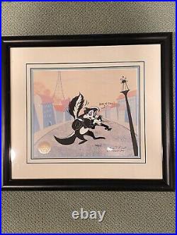 Chuck Jones Rare Signed Painted Cel Art Pepe La Pew & Kitty SHE IS SHY 388/500