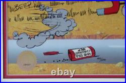 Chuck Jones Road Runner & Coyote Acme Bird Seed Hand Signed painted Framed cel