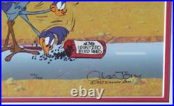 Chuck Jones Road Runner & Coyote Acme Bird Seed Hand Signed painted Framed cel