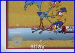 Chuck Jones Road Runner & Coyote Acme Bird Seed Hand Signed painted Framed cel